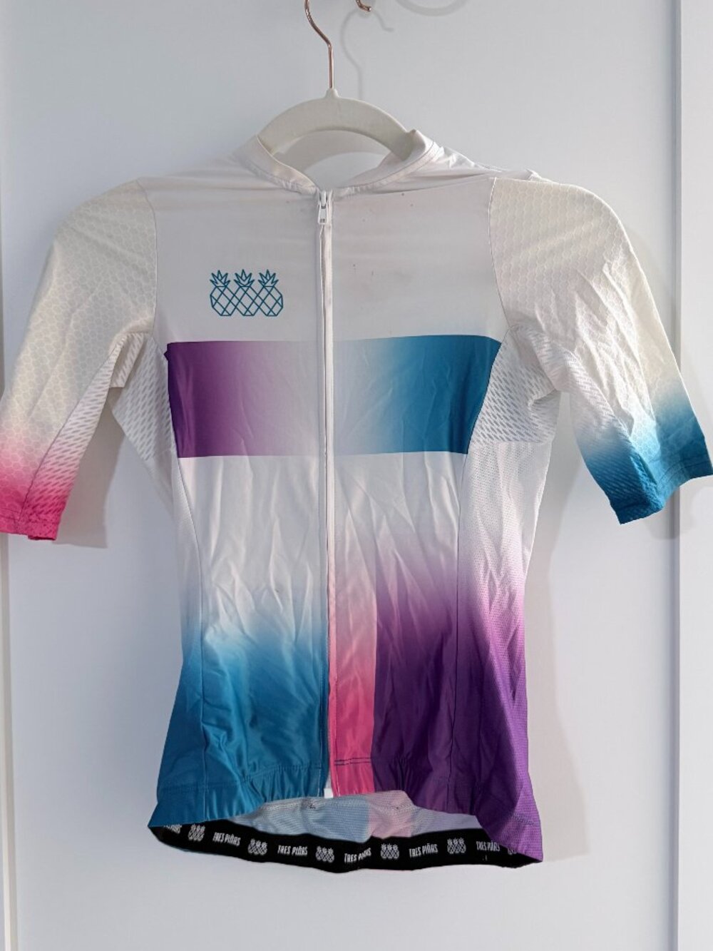 Tres Piñas Women’s Cycling Jersey | White Ombre | Full Zip | Small